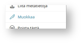 Muokkaa metatietoja painike